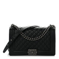 Caviar Quilted New Medium Boy Flap Black