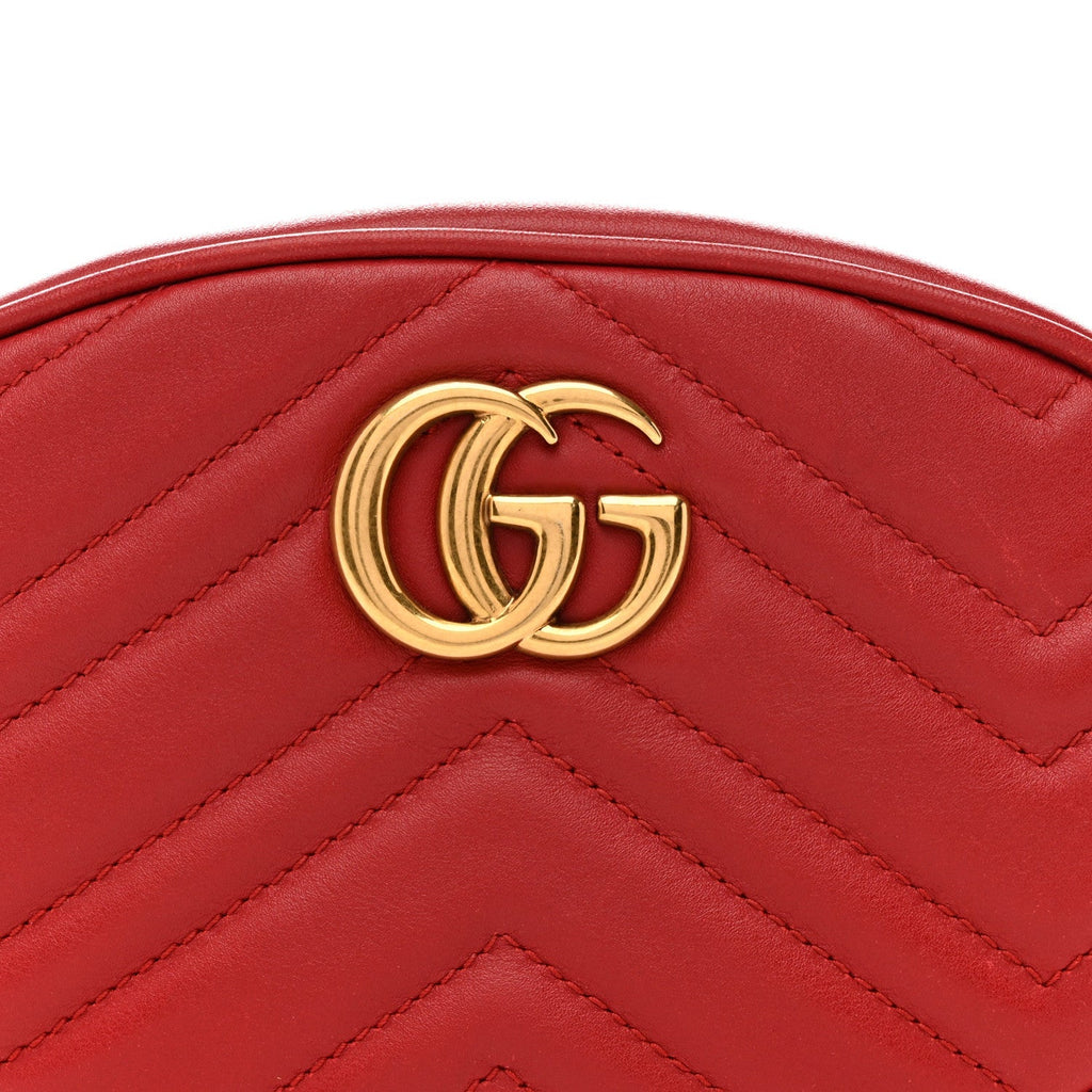 Calfskin Matelasse GG Marmont Belt Bag 85 34 Hibiscus Red
