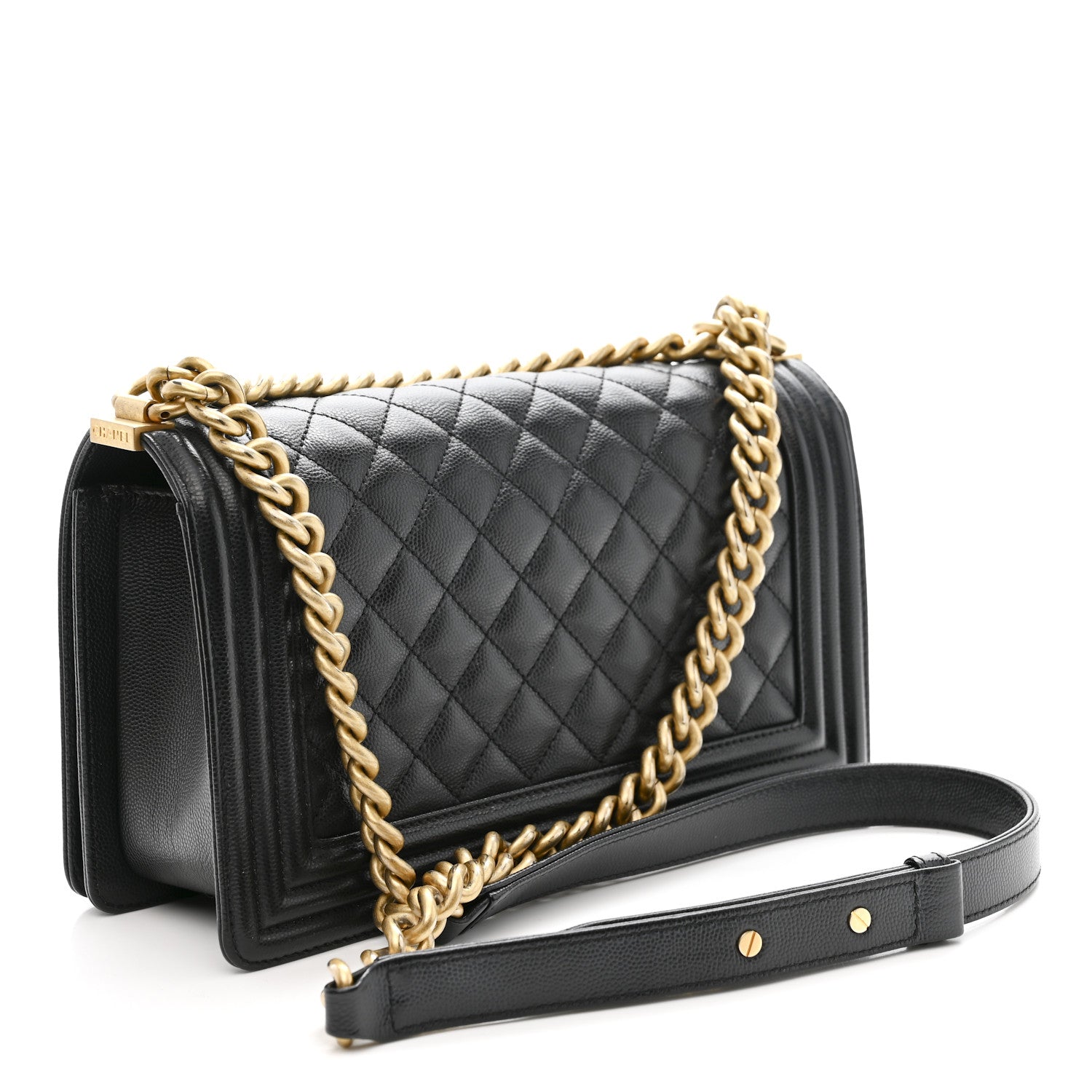 Caviar Quilted Medium Boy Flap Black