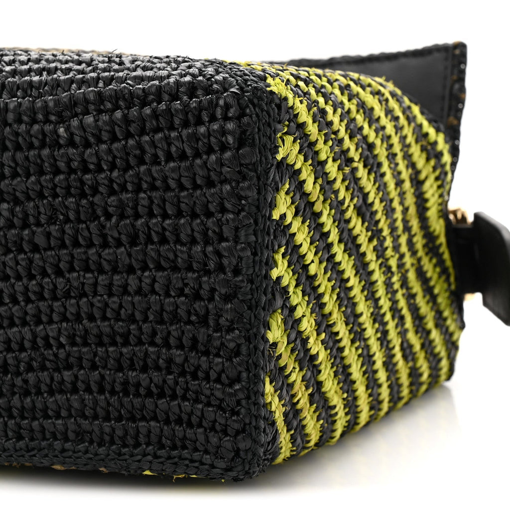 Raffia Calfskin Small Puzzle Bag Anise Olive