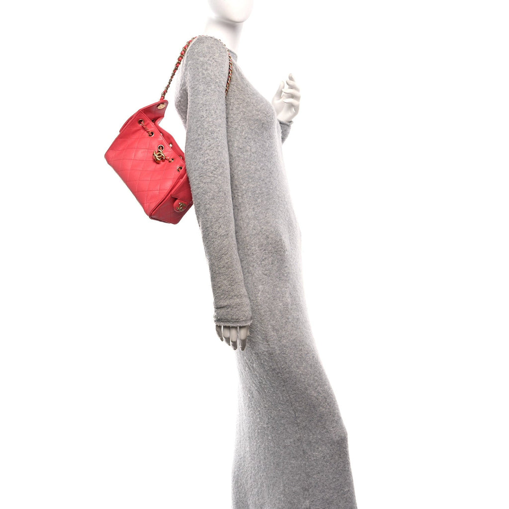 Caviar Quilted Mini Chanel 25 Handbag Coral