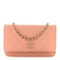 Caviar Quilted Perforated Metal CC Wallet On Chain WOC Beige