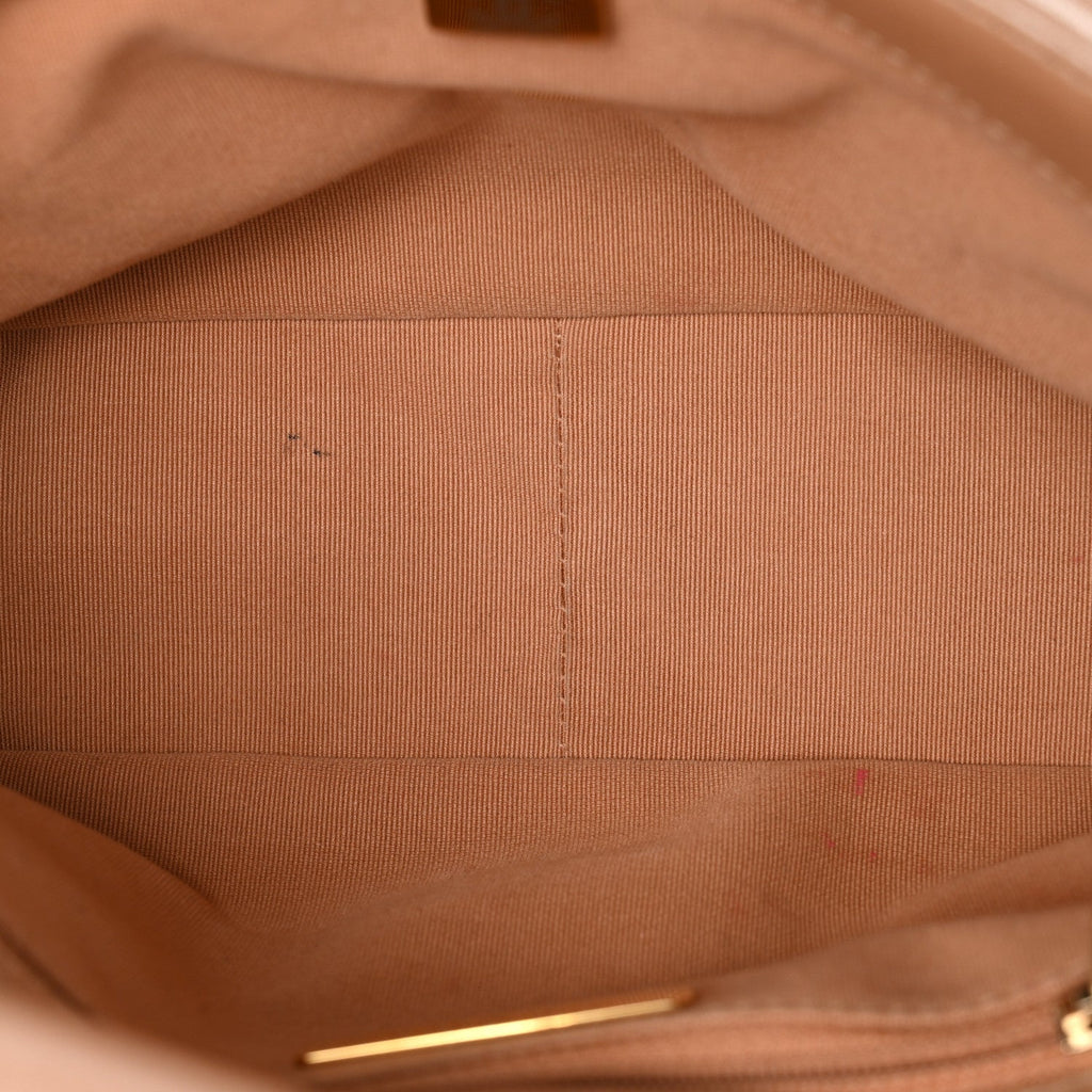 Shiny Lambskin Quilted Medium Chanel 19 Flap Beige