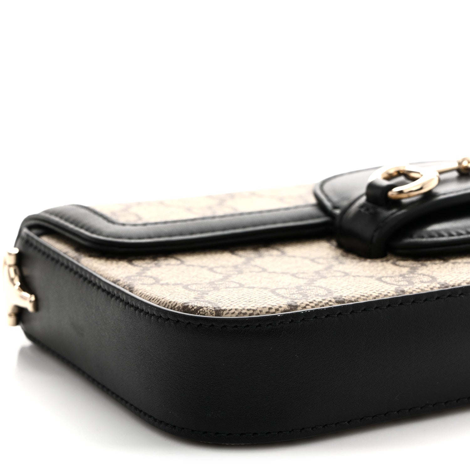 GG Supreme Monogram Azalea Calfskin Horsebit 1955 Mini Bag Beige Black