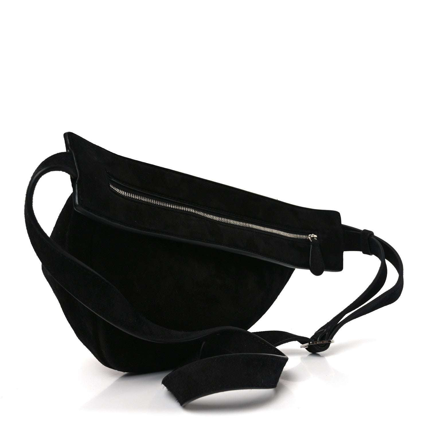 Suede Small Slouchy Banana Bag Black