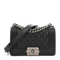 Caviar Quilted Small Boy Flap Black