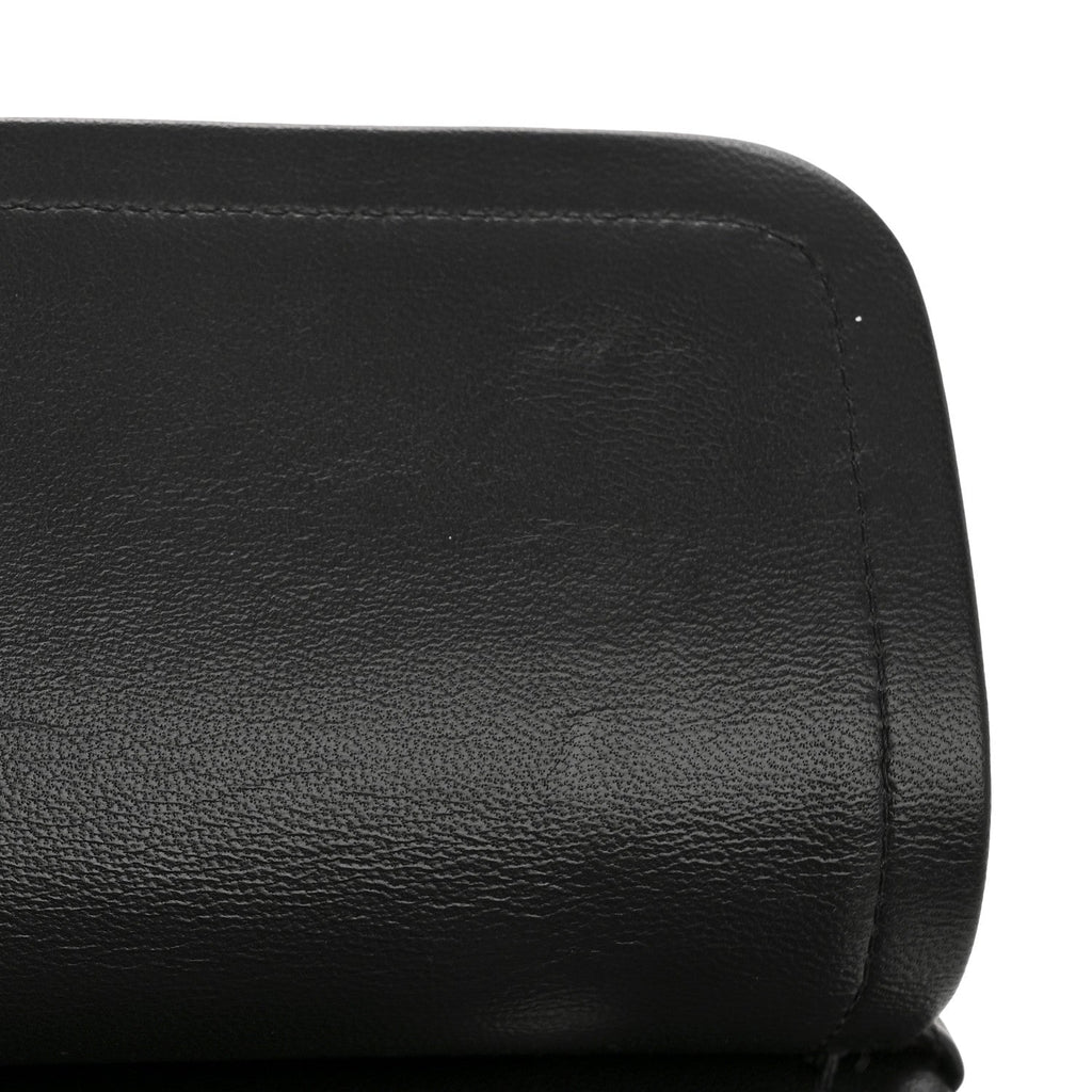 Lambskin Quilted Medium Double Flap Black