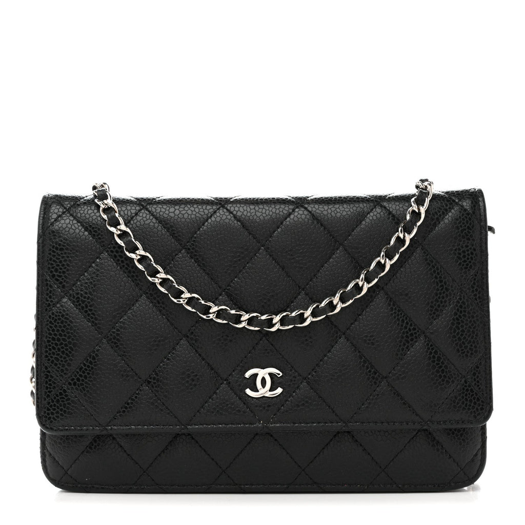 Caviar Quilted Wallet On Chain WOC Black