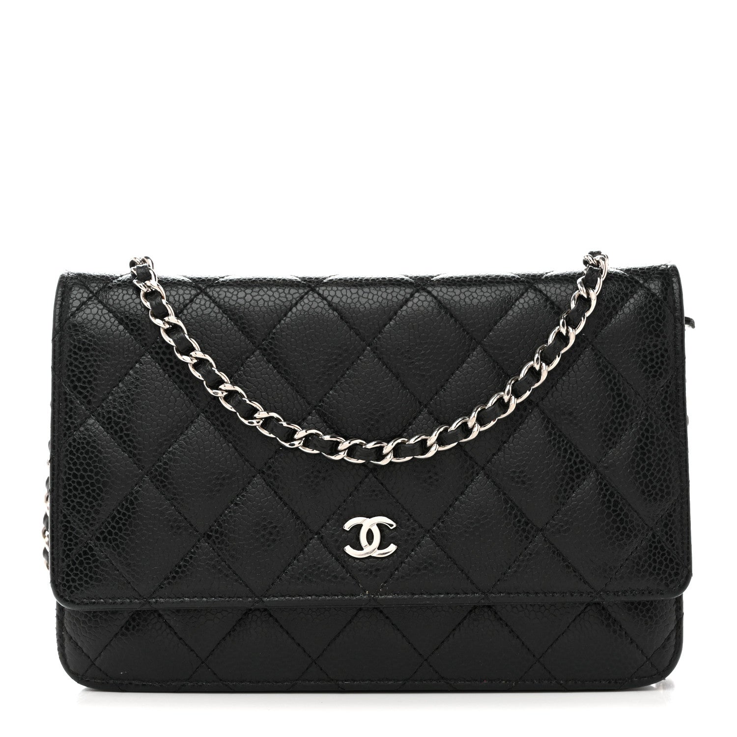 Caviar Quilted Wallet On Chain WOC Black