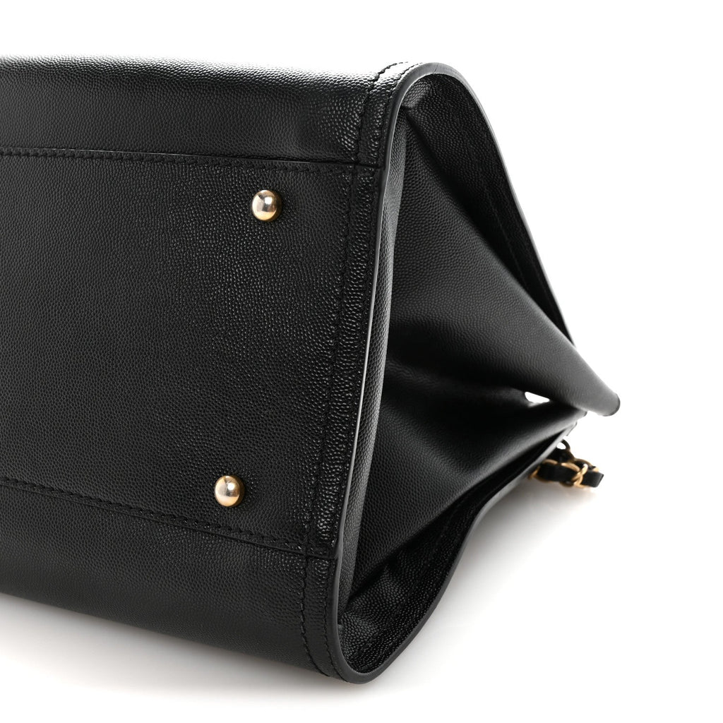 Caviar Small Studded Deauville Tote Black