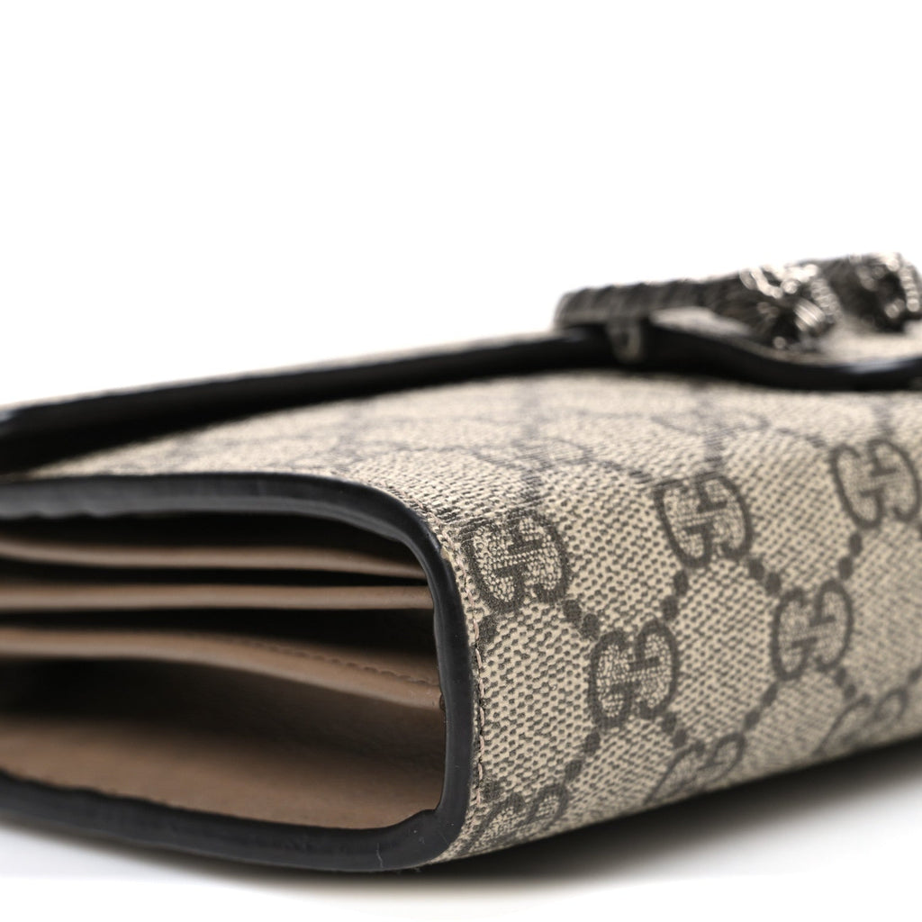 GG Supreme Monogram Mini Dionysus Chain Wallet Beige Taupe