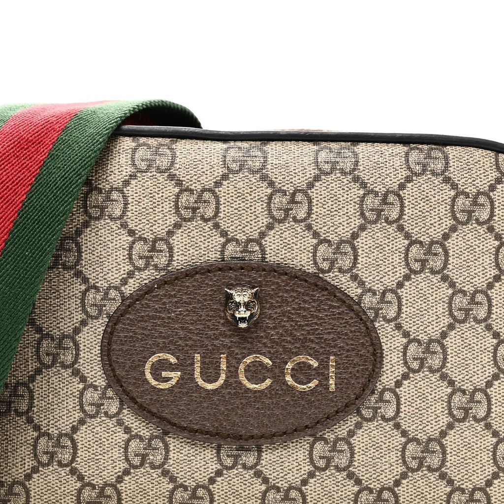 GG Supreme Monogram Web Neo Vintage Shoulder Bag Beige New Acero Crop