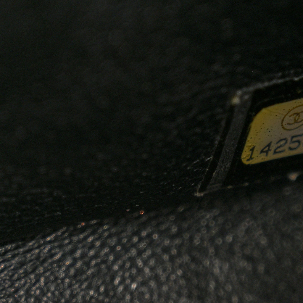 Patent Calfskin Quilted Mini Square Flap Black