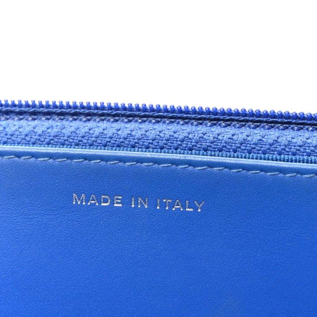 Caviar Quilted Wallet on Chain WOC Blue