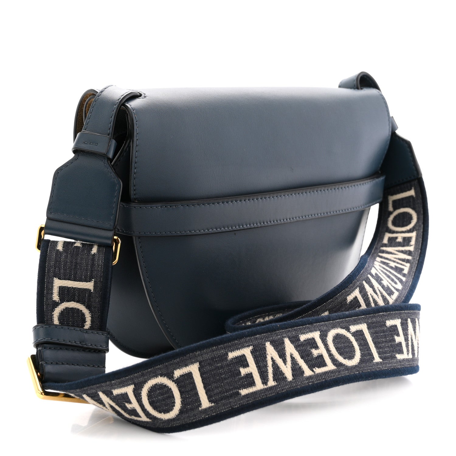 Calfskin Jacquard Small Gate Dual Bag Onyx Blue