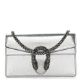 Metallic Calfskin Super Mini Dionysus Shoulder Bag Silver