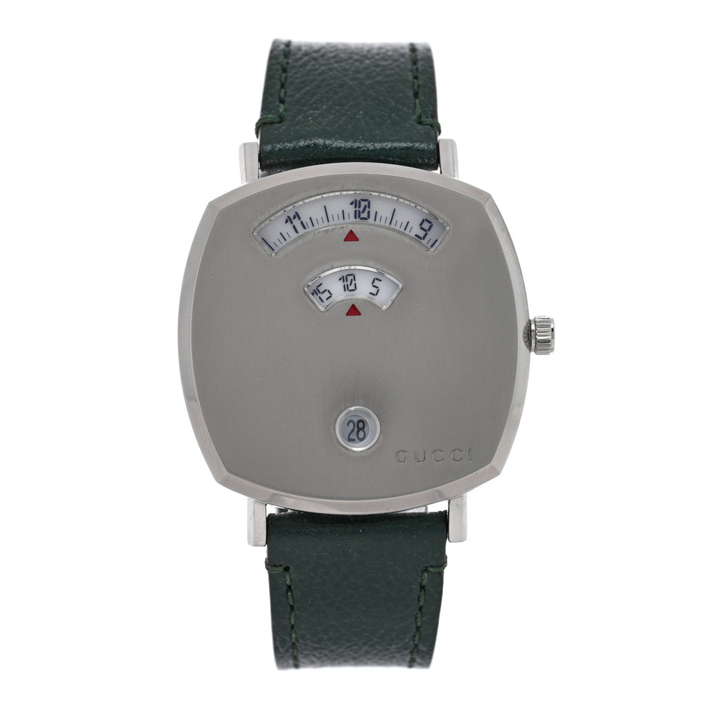 Stainless Steel Calfskin 35mm Grip Quartz Watch Green