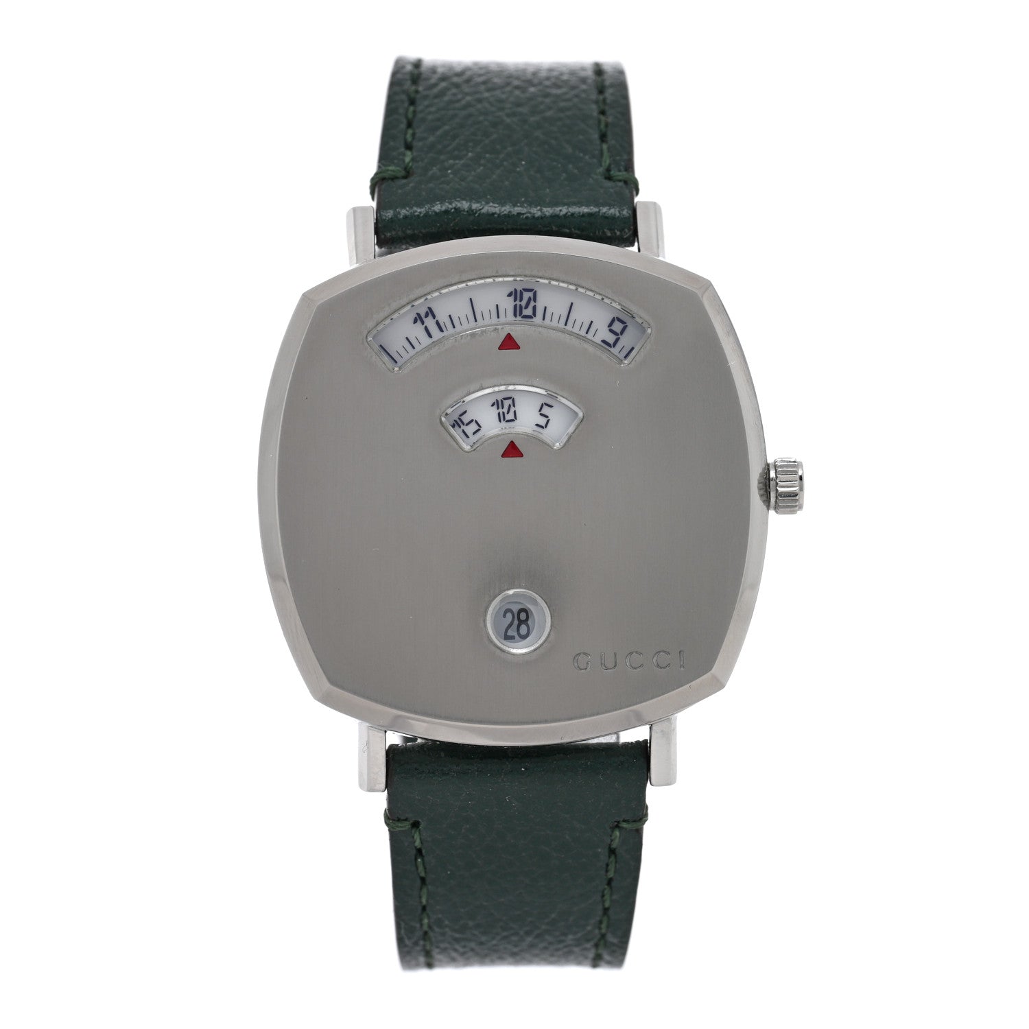 Stainless Steel Calfskin 35mm Grip Quartz Watch Green