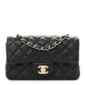 Lambskin Quilted Mini Rectangular Flap Black