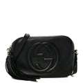 Pebbled Calfskin Small Soho Disco Bag Black