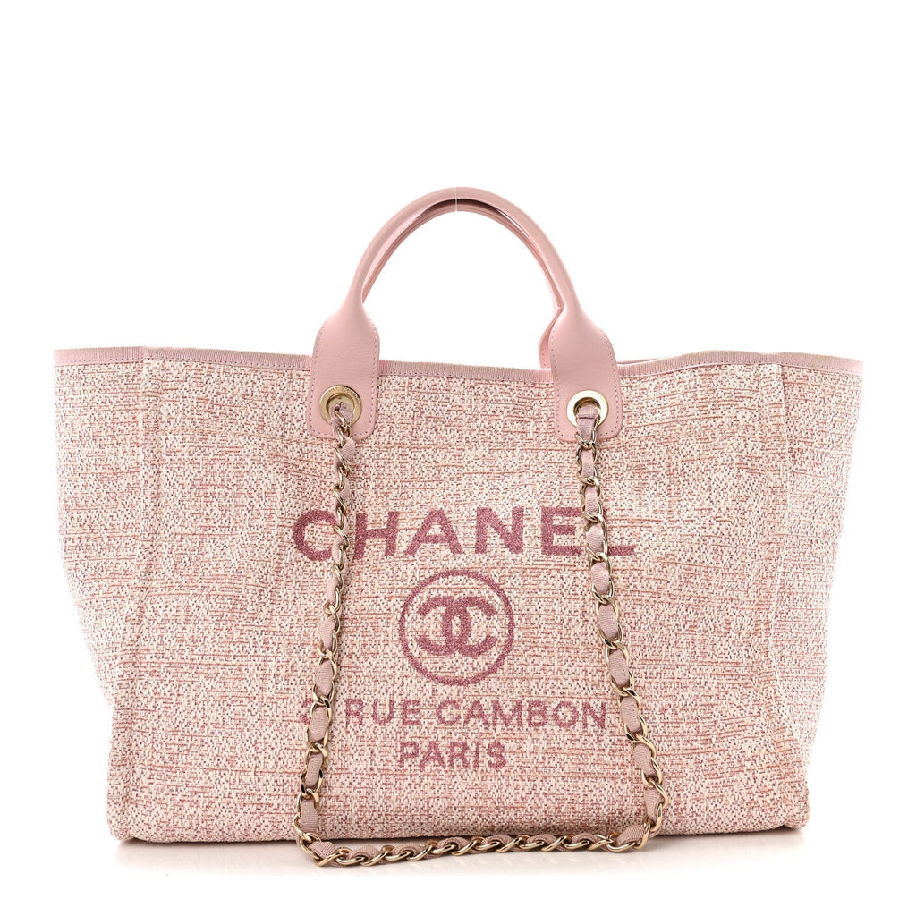 Lurex Boucle Deauville Medium Tote Pink