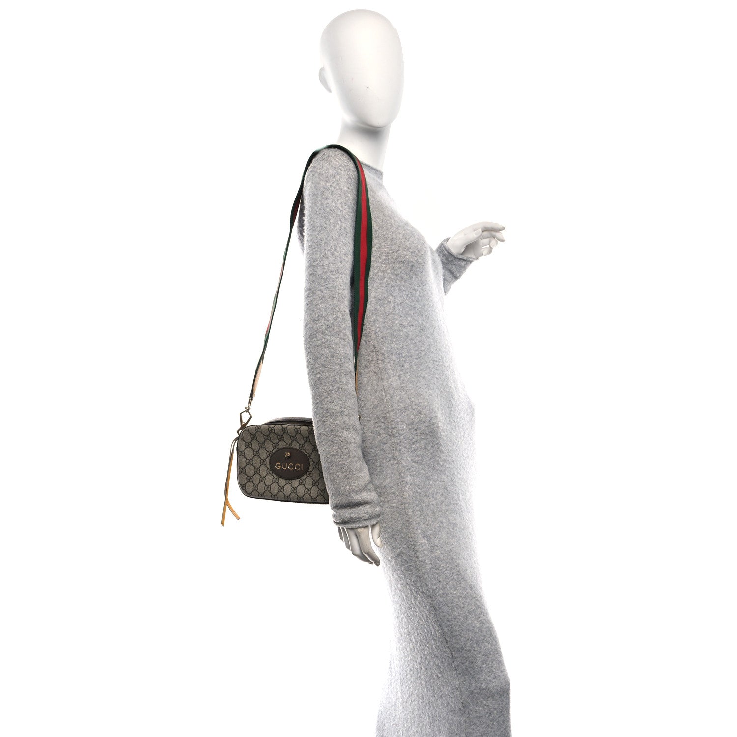 GG Supreme Monogram Web Neo Vintage Shoulder Bag Beige New Acero Crop