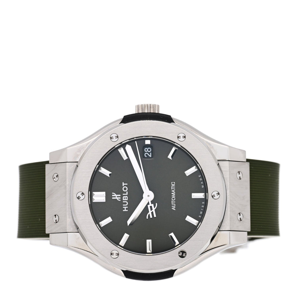 Titanium Rubber 38mm Classic Fusion Automatic Watch Green 565.NX.8970.RX