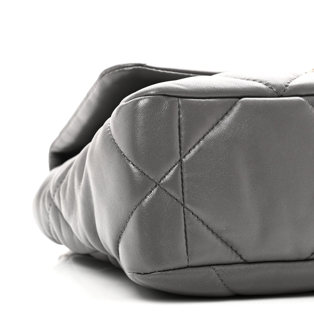 Lambskin Quilted Medium Chanel 19 Flap Grey