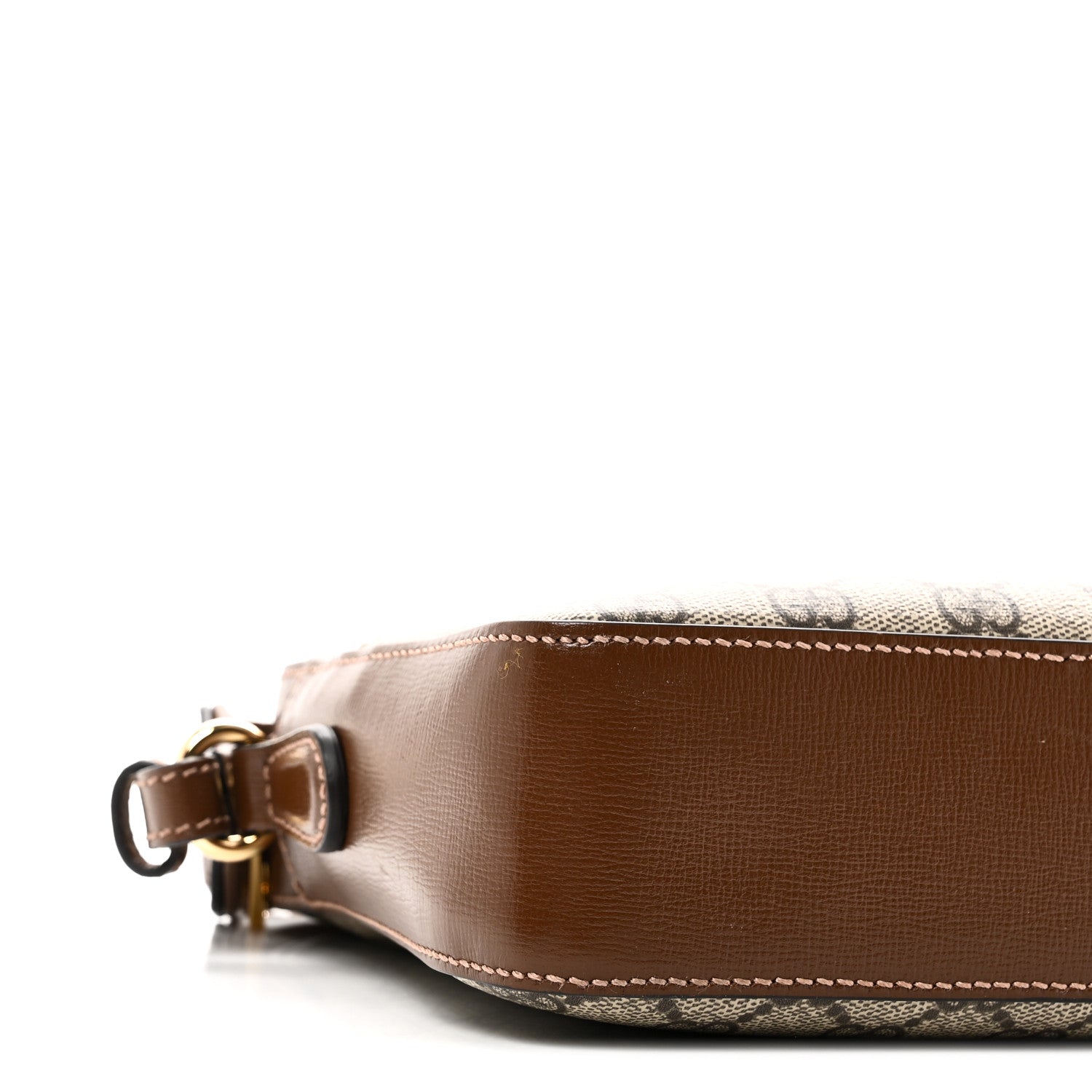GG Supreme Monogram Azalea Calfskin Retro Interlocking G Messenger Shoulder Bag Beige Ebony Brown Sugar