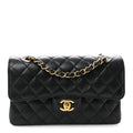 Caviar Quilted Small Double Flap Black