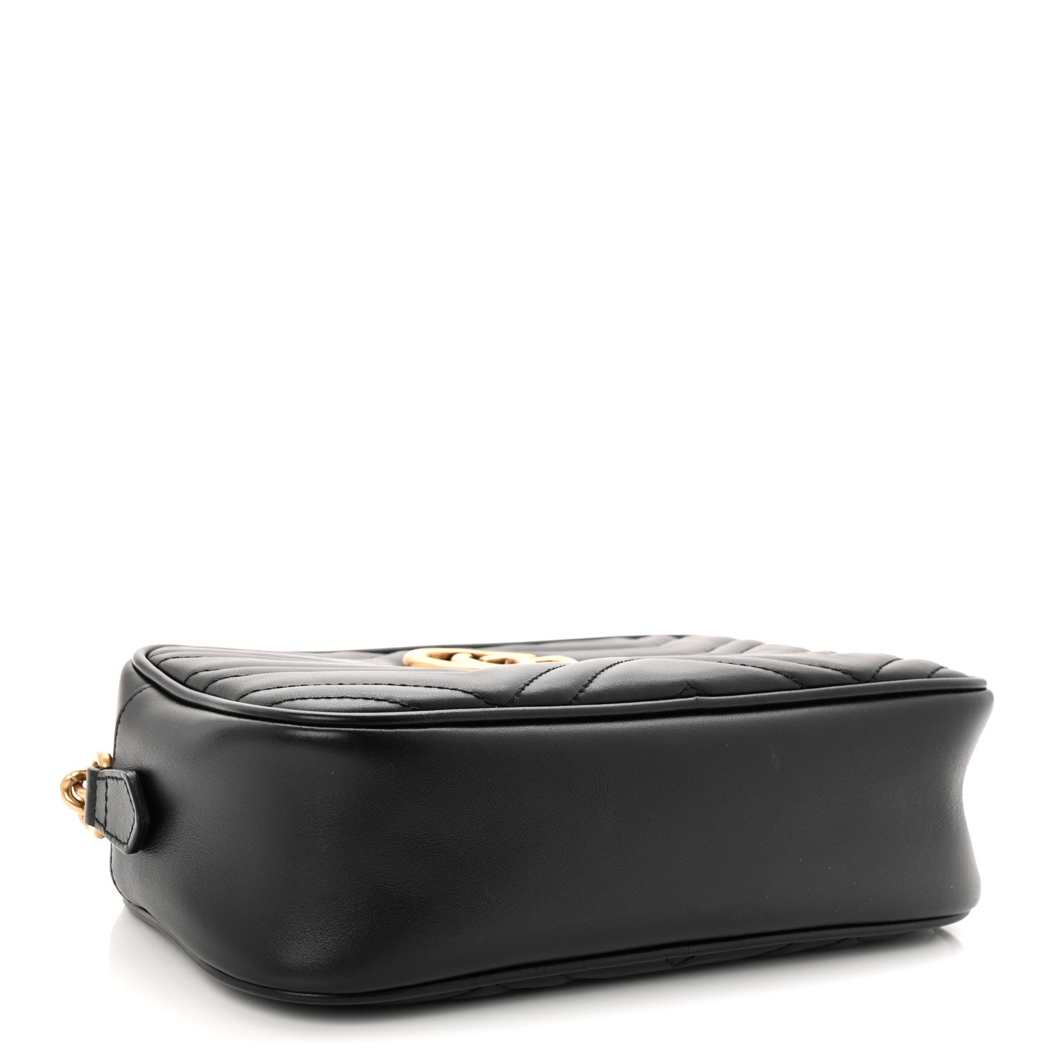 Calfskin Matelasse Small GG Marmont Chain Shoulder Bag Black