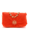 Velvet Mini Goya Puffer Bag Orange