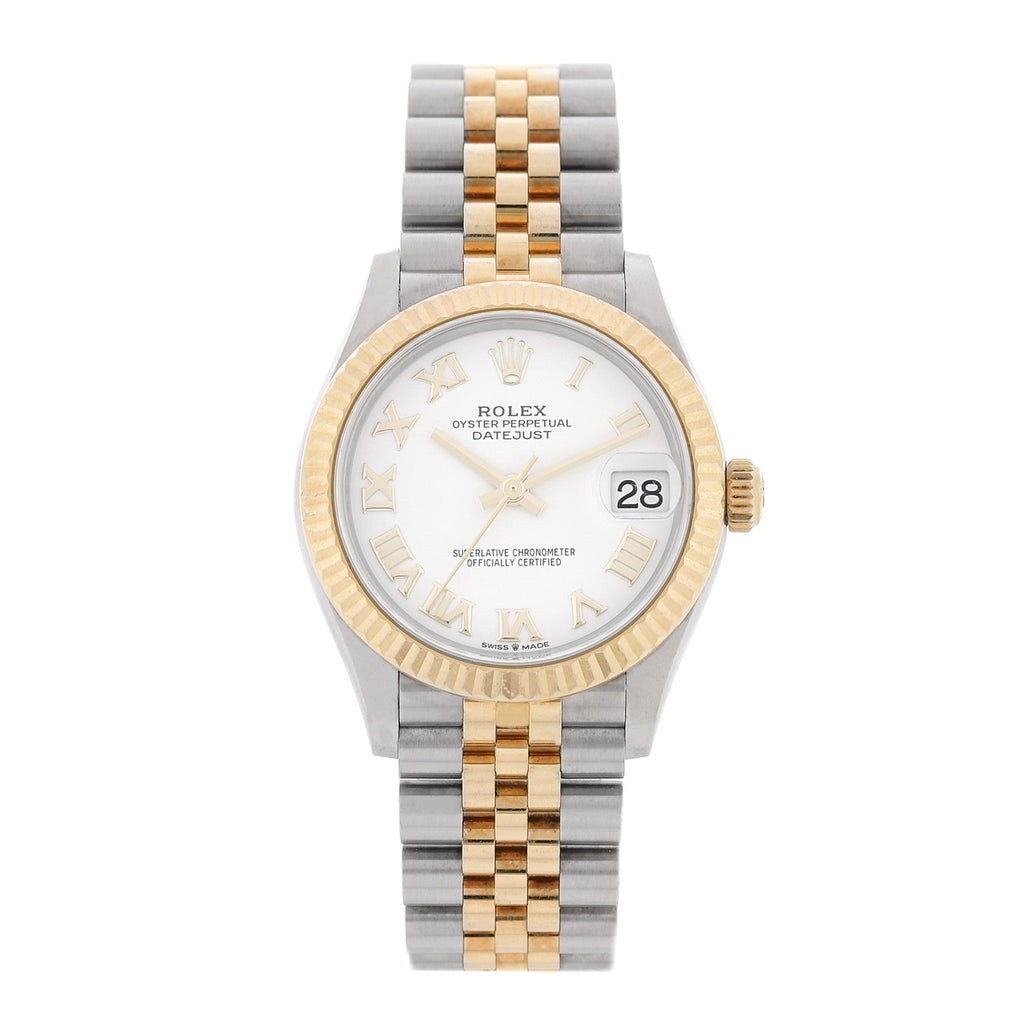 Stainless Steel 18K Yellow Gold 31mm Oyster Perpetual Datejust Watch White Roman 278273