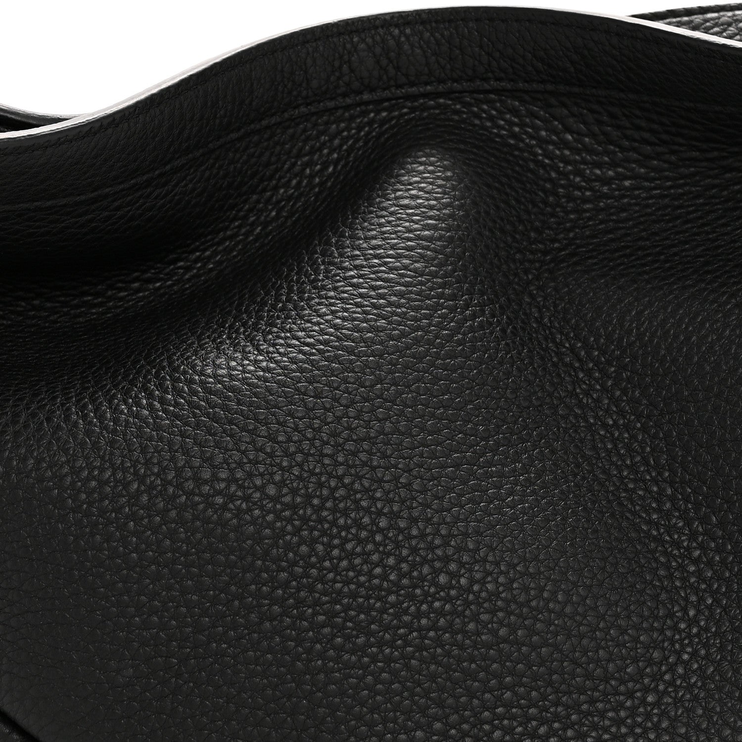 Grained Calfskin Large Slouchy Banana Bag Black