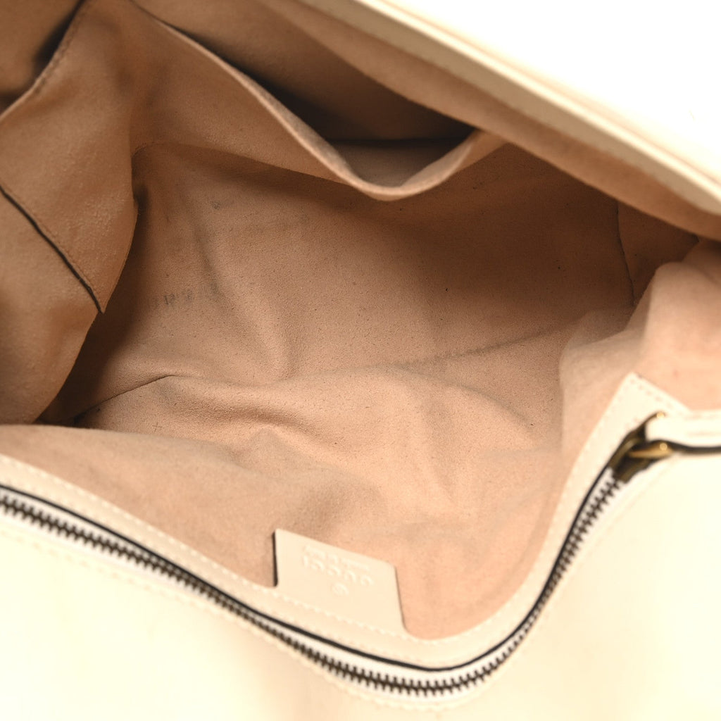 Calfskin Matelasse Medium GG Marmont Shoulder Bag White