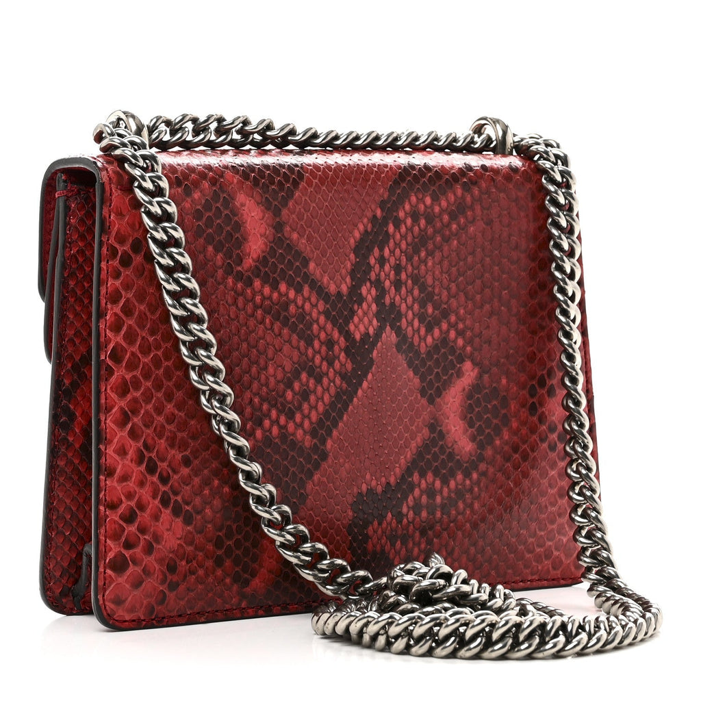 Snakeskin Mini Dionysus Shoulder Bag Red