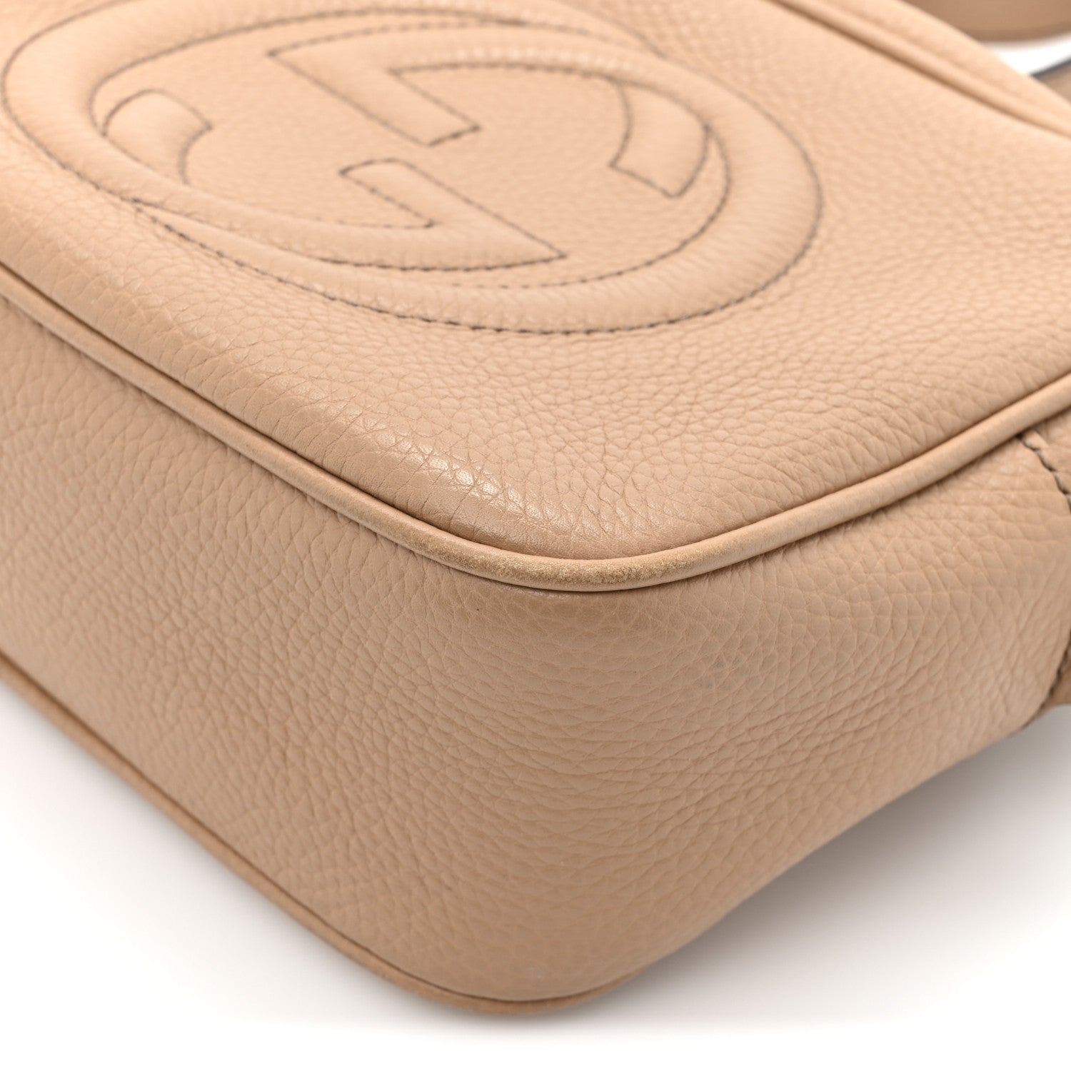 Pebbled Calfskin Small Soho Disco Bag Rose Beige