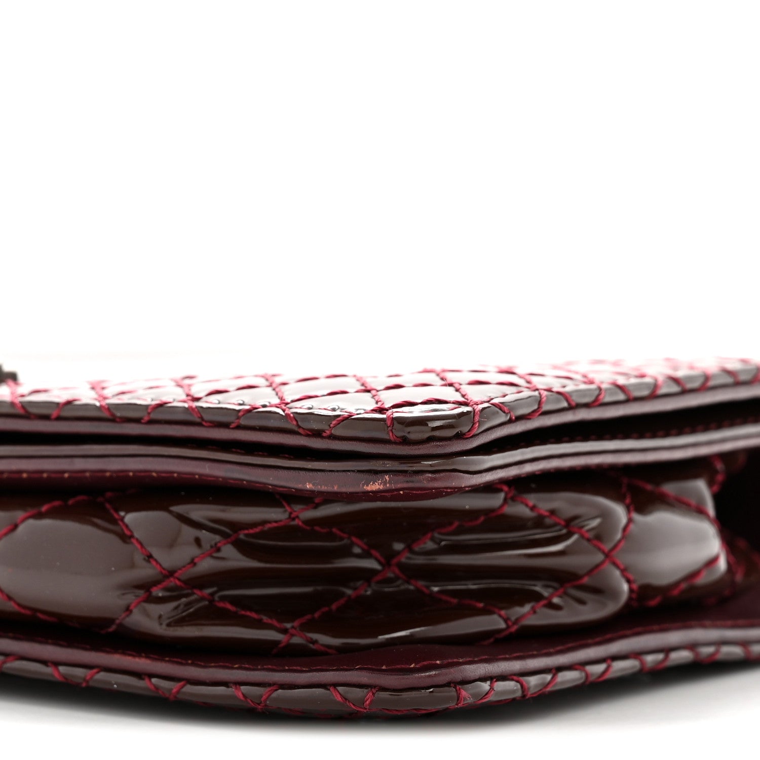 Patent Small Boy Reverso Flap Burgundy