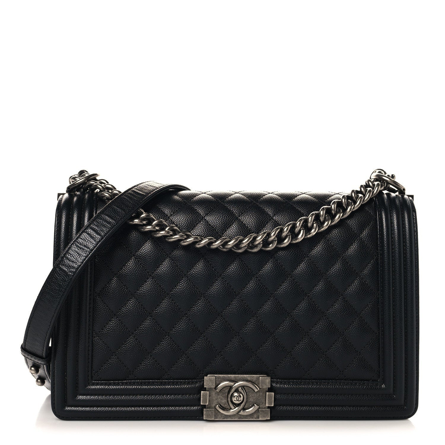 Caviar Quilted New Medium Boy Flap Black