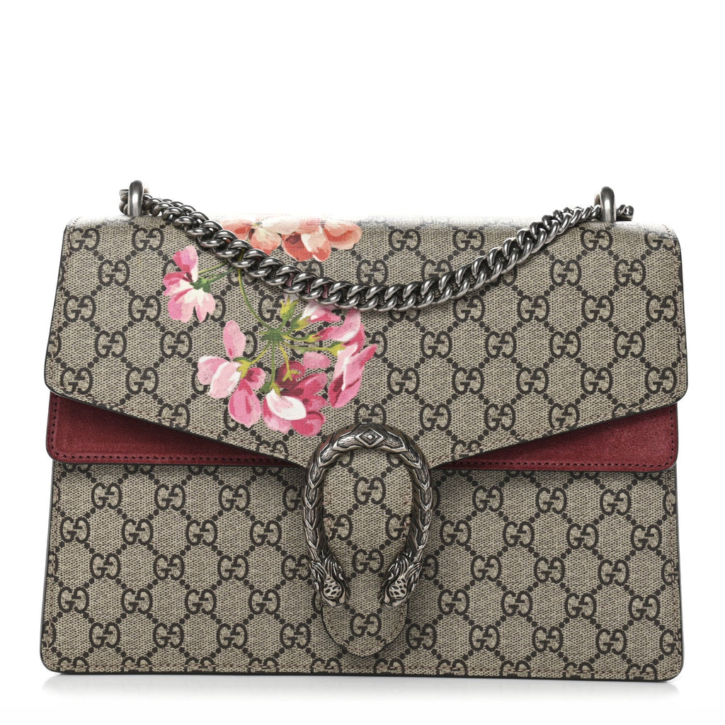 GG Supreme Monogram Blooms Medium Dionysus Shoulder Bag Beige Multicolor Dry Rose