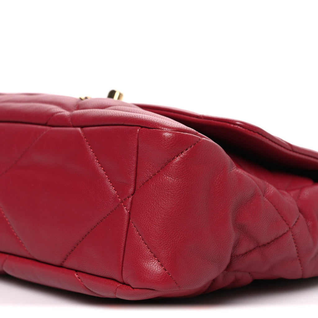 Lambskin Quilted Large Chanel 19 Flap Red