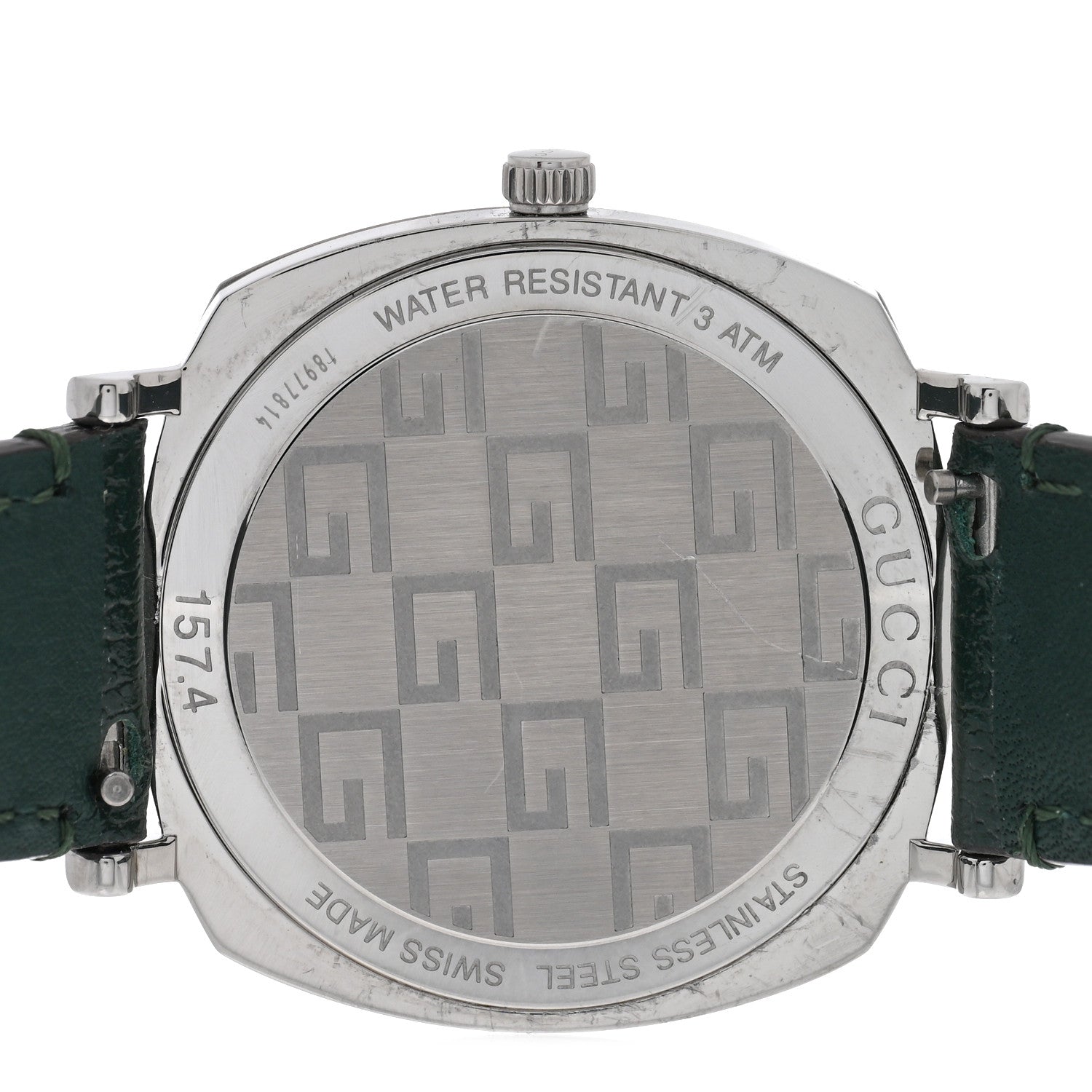 Stainless Steel Calfskin 35mm Grip Quartz Watch Green