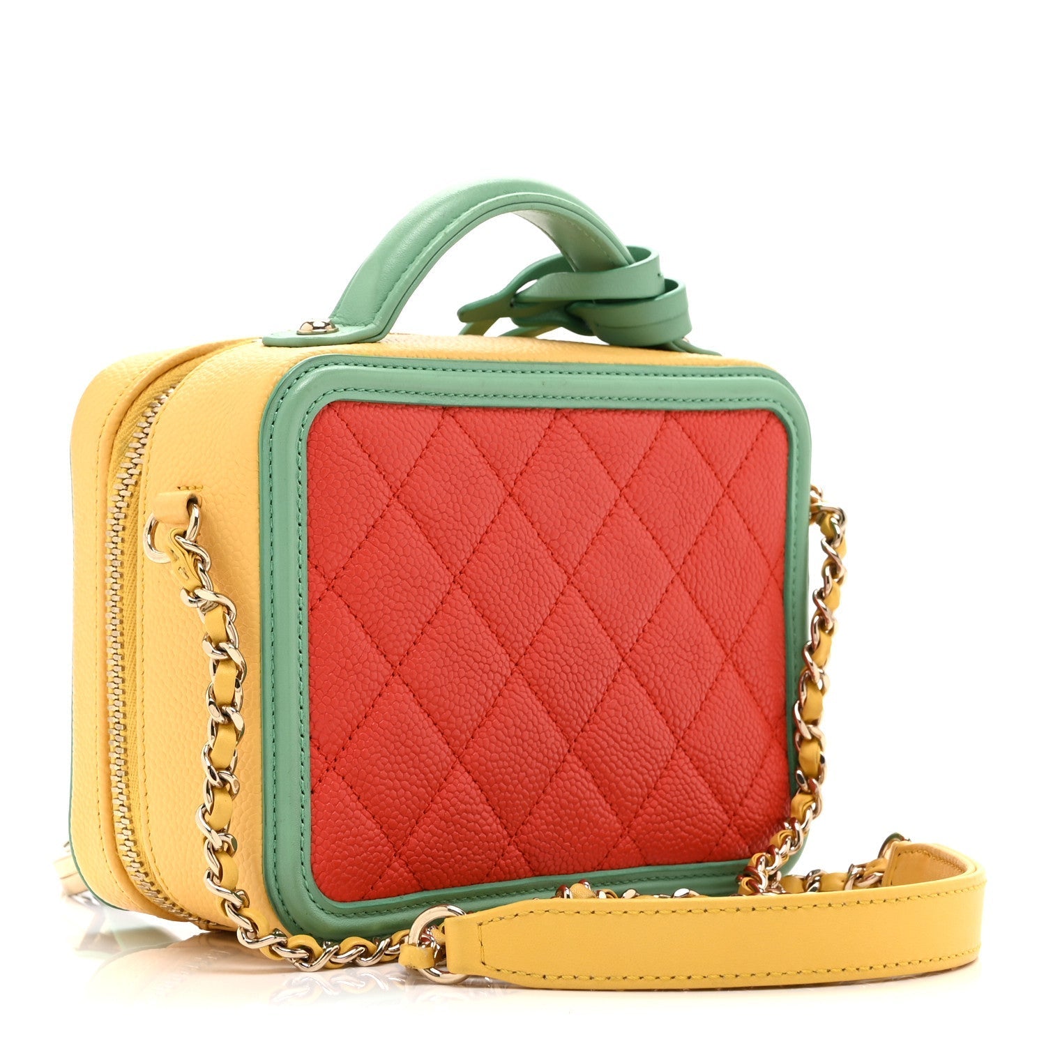 Caviar Quilted Small CC Filigree Vanity Case Multicolor