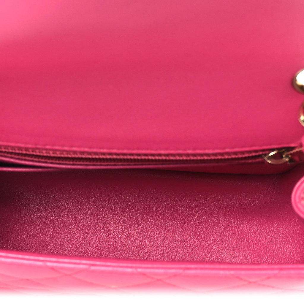 Lambskin Quilted Mini Square Flap Pink