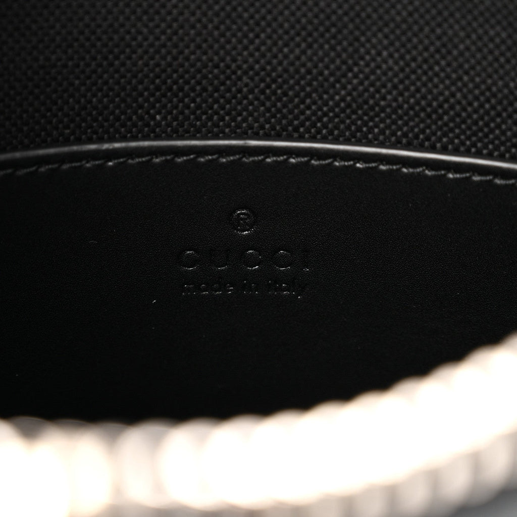 GG Supreme Monogram Web Small Flat Messenger Bag Black Grey