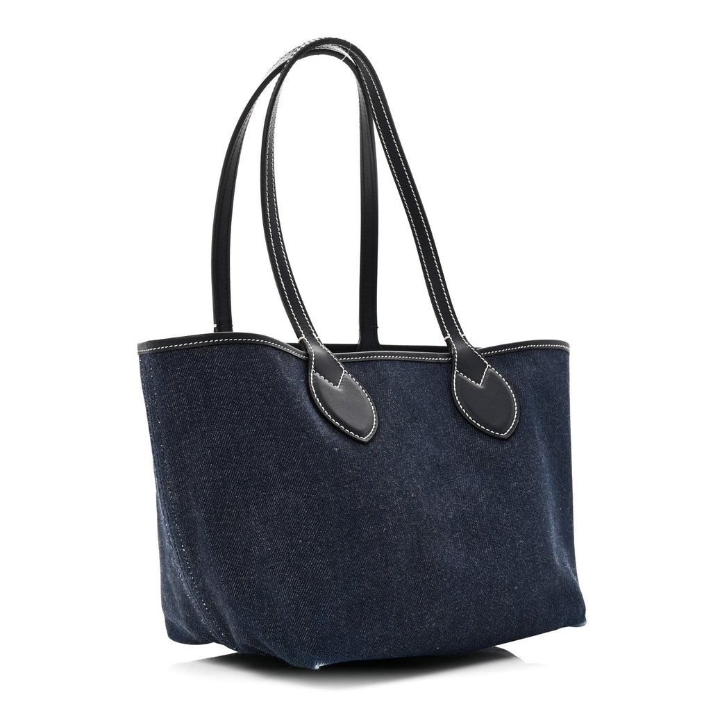 GG Supreme Monogram Denim Small Totissima Reversible Tote Beige Blue