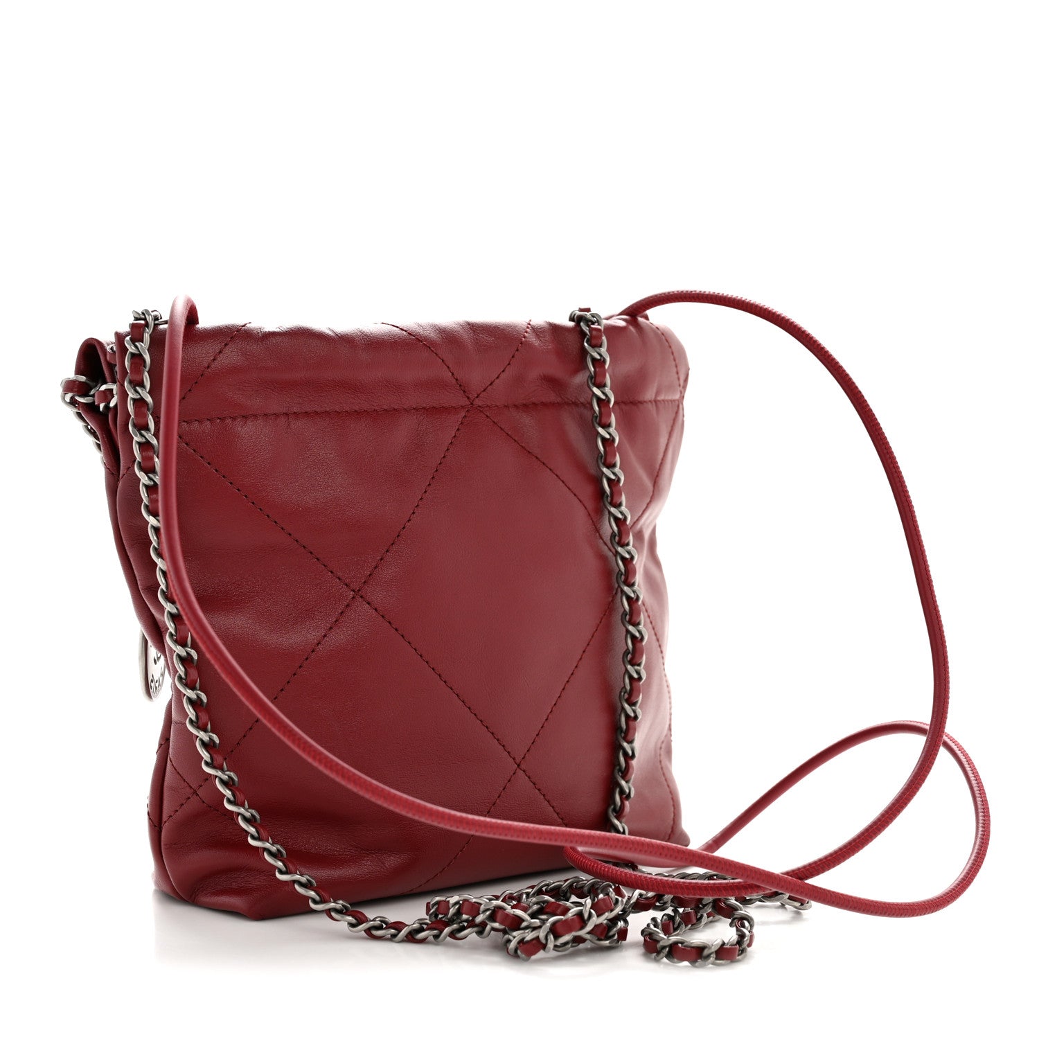 Shiny Calfskin Quilted Mini Chanel 22 Red
