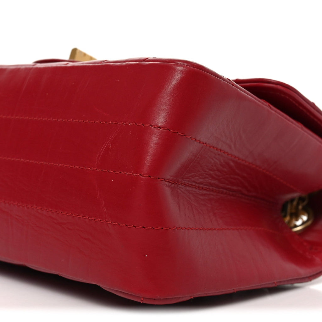 Aged Calfskin Chevron Quilted 2.55 Reissue Mini Flap Dark Red