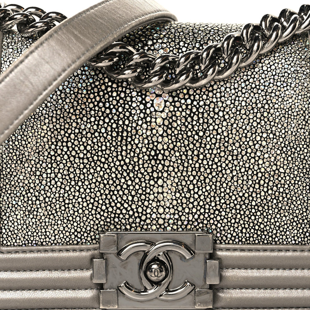 Galuchat Stingray Small Boy Flap Silver