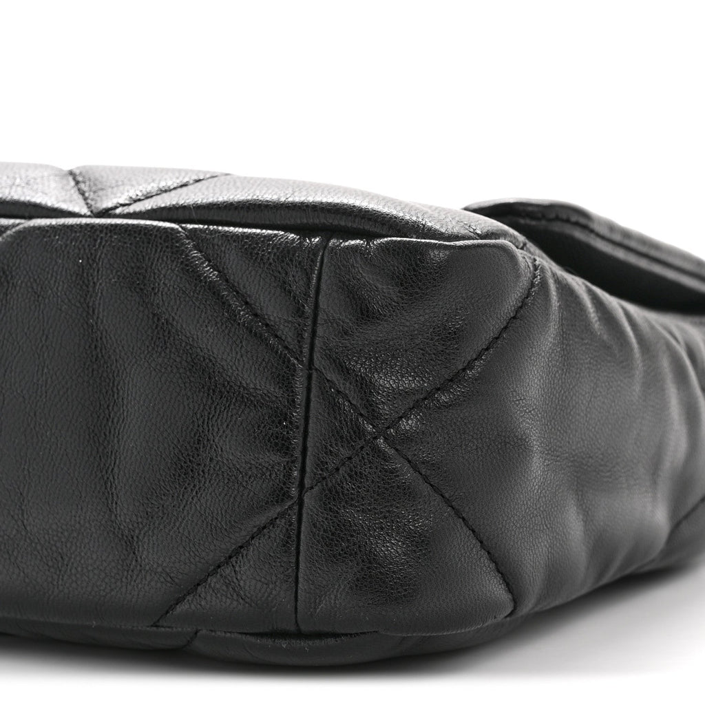 Goatskin Quilted Medium Chanel 19 Flap Black